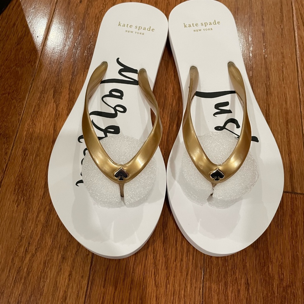 Kate Spade Just Married Flip Flops